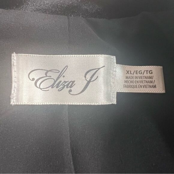 Eliza J Velvet Blazer Jacket Womens XL Black 3/4 Sleeve - Picture 4 of 6